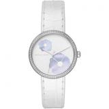 Michael Kors Womens Courtney Stainless-Steel and White Leather Watch MK2716 Authentic
