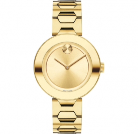 MOVADO BOLD GOLD DIAL LADIES WATCH 3600382 Authentic