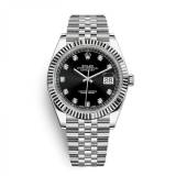 Rolex Datejust Black Dial Diamond Set Oyster Strap 126334-007 Replica