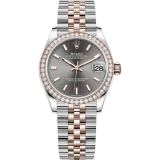Rolex DateJust Oystersteel and Rose Gold Steel Olive Gray Diamond Bezel 278381-0018
