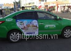 Vinpearland quảng cáo trên xe taxi Mai Linh tại TPHCM