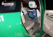 Quảng cáo sau lưng ghế taxi Mai Linh cho BIDV