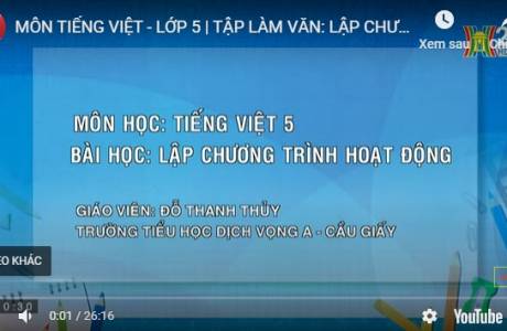 Bài dạy trên truyền hình 01/04/2020 - Tiếng Việt - Lớp 5