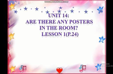 Tiếng Anh 3 - Unit 14 : Are There any Posters In The Room? Lesson 1(p.24)