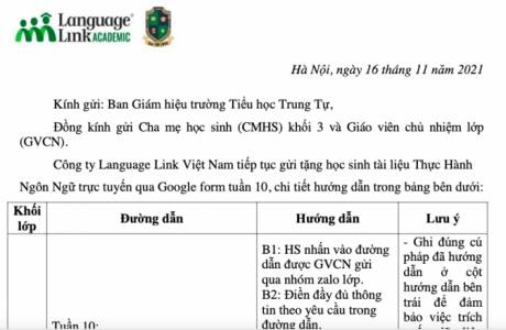 [TH Trung Tự - Khối 3] Tài liệu thực hành ngôn ngữ trực tuyến - Tuần 10