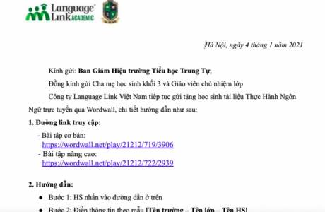 Khối 3 TH Trung Tự - Tài liệu thực hành ngôn ngữ trực tuyến - tuần 16