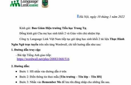Khối 2 TH Trung Tự - Tài liệu thực hành ngôn ngữ trực tuyến - tuần 18