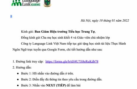 Khối 4 TH Trung Tự - Tài liệu thực hành ngôn ngữ trực tuyến - tuần 18