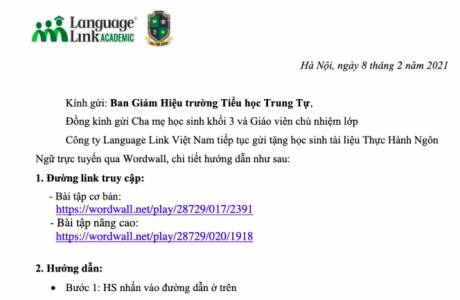 Khối 3 TH Trung Tự - Tài liệu thực hành ngôn ngữ trực tuyến - tuần 22