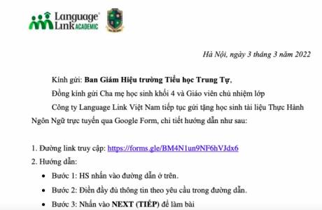 Khối 4 TH Trung Tự - Tài liệu thực hành ngôn ngữ trực tuyến - tuần 24