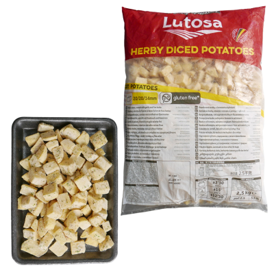 Khoai Tây Cắt Hạt Lựu Tẩm Thảo Mộc Lutosa - Herby Diced Potatoes Lutosa