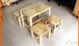 bàn ghế gỗ thông đỏ