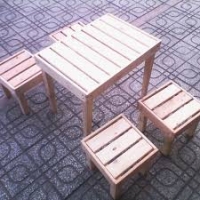 bàn ghế gỗ cafe vỉa hè