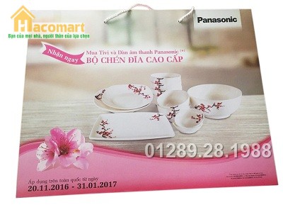 Bộ 12 món bát đĩa tô sứ Ceramic hoa đào Panasonic