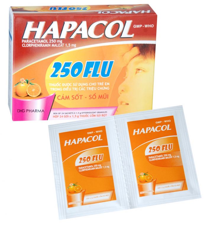 Hapacol 250 Flu Thuốc cảm sổ mũi dành cho trẻ em