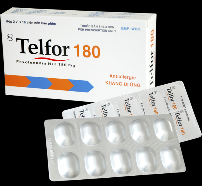 Telfor 180 Điều trị các triệu chứng viêm mũi dị ứng