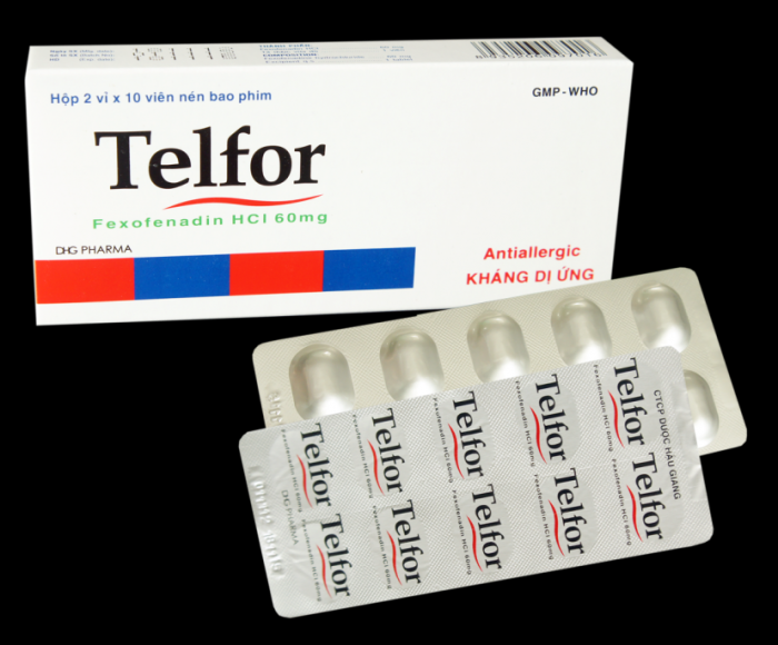 Telfor 60 Thuốc kháng histamin, chống dị ứng