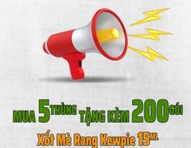 Chương Trình Khuyến Mãi Xốt Mè Rang Kewpie Mua 5 Thùng Tặng 200 gói Xốt Mè Rang Kewpie Gói 15ml