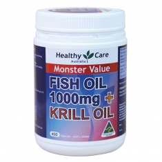 Dầu cá nhuyễn thể Healthy Care Fish Oil 1000mg & Krill 400 viên