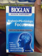 Brahmi + PS + Ginkgo Focus Bioglan giúp tuần hoàn não , tăng trí nhớ , sự tập trung.