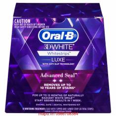 Miếng dán trắng răng Oral B 3D White Luxe Advanced Seal White Strips 14 Pack